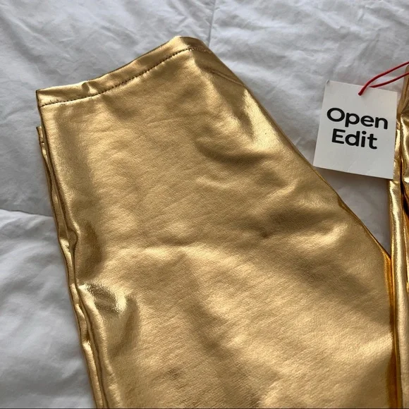 Open Edit Gold Lamé Leggings - Picture 5 of 6